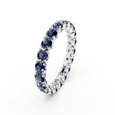 Blue Sapphire Eternity Ring - Round 3mm Sapphire -