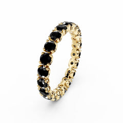 Black Diamond Eternity Ring - Round Diamond 3MM -