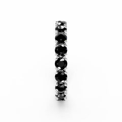 Black Diamond Eternity Ring - Round Diamond 3MM -