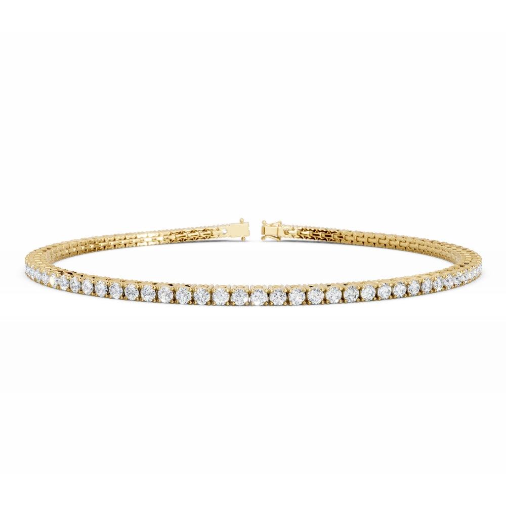2 carat yellow Gold Diamond tennis Bracelet