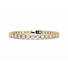 18K Gold Bezel Diamond Tennis Bracelet 8 Carat