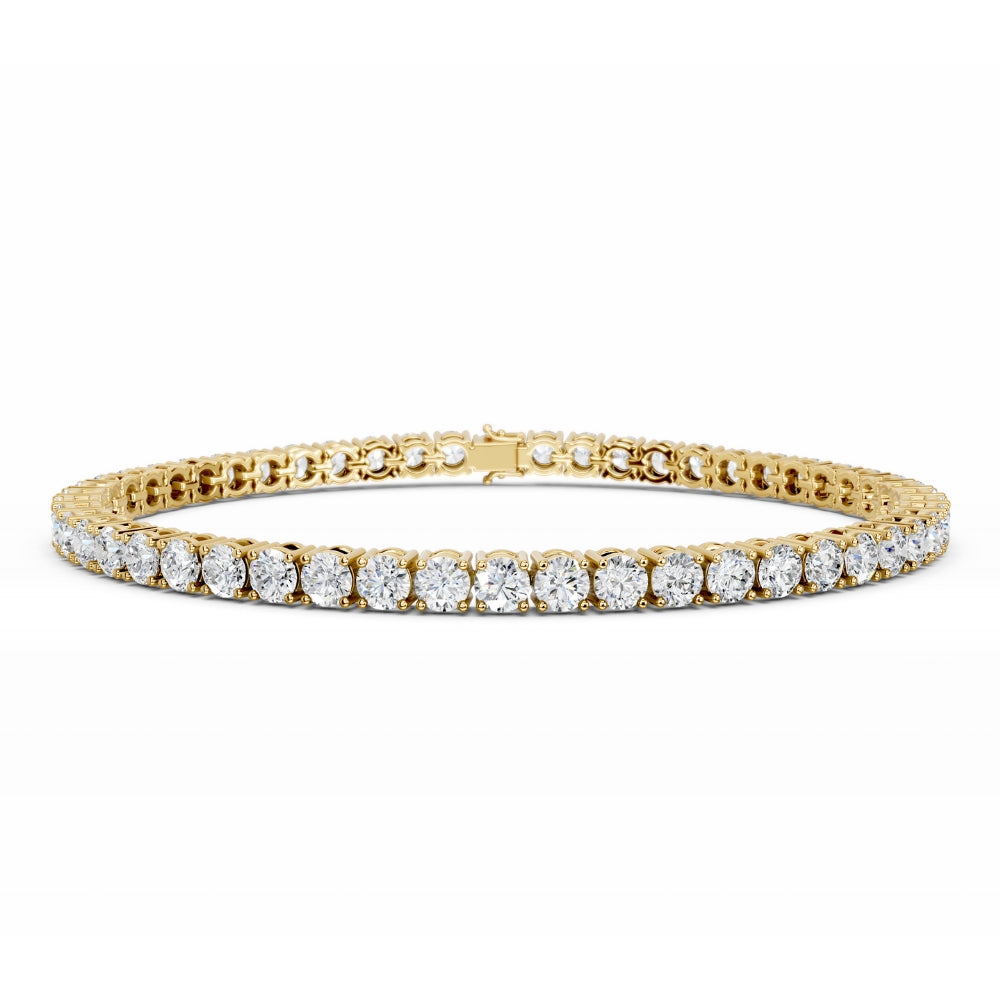 18K Gold Round Diamond Tennis Bracelet 5 carat