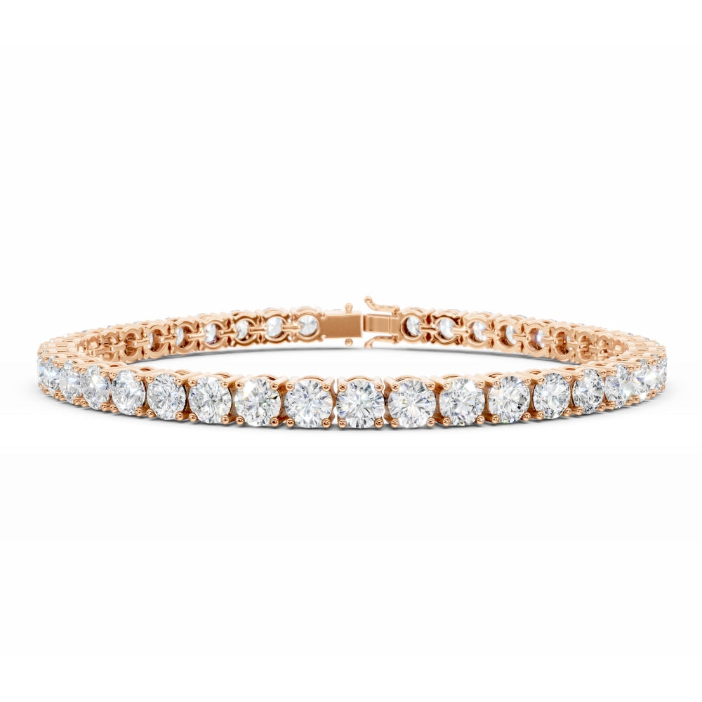 18K Rose Gold Diamond Tennis Bracelet 9 carat