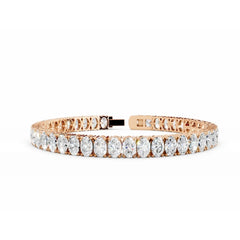 18K Rose Gold Oval Diamond Bracelet 15 Carat