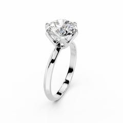 18K White Gold 3 Carat Round Diamond Engagement Ring