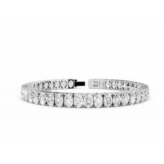 18K White Gold Oval Diamond Bracelet 15 Carat