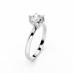 18K White Gold Round Diamond Engagement Ring