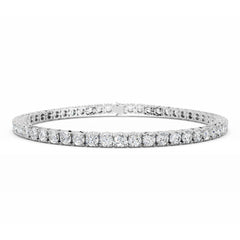 18K White Gold Round Diamond Tennis Bracelet 5 carats