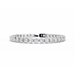 18K White Rose Gold Bezel Diamond Tennis Bracelet 8 Carat