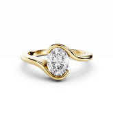 1 Carat Oval Diamond Engagement Ring Hand Shape Band