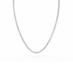 18K Gold Diamond Tennis Necklace - 2.5 MM Diamonds -8.4 Carats