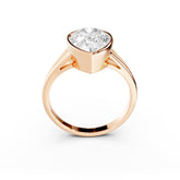 3 Carat Pear Diamond Engagement Bezel Ring With V Band