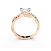 2 Carat Diamond Pear Engagement Ring With Spiral Band