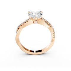2 Carat Diamond Pear Engagement Ring With Spiral Band