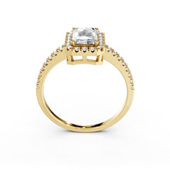 1 Carat Radiant Cut Diamond Halo Engagement Ring