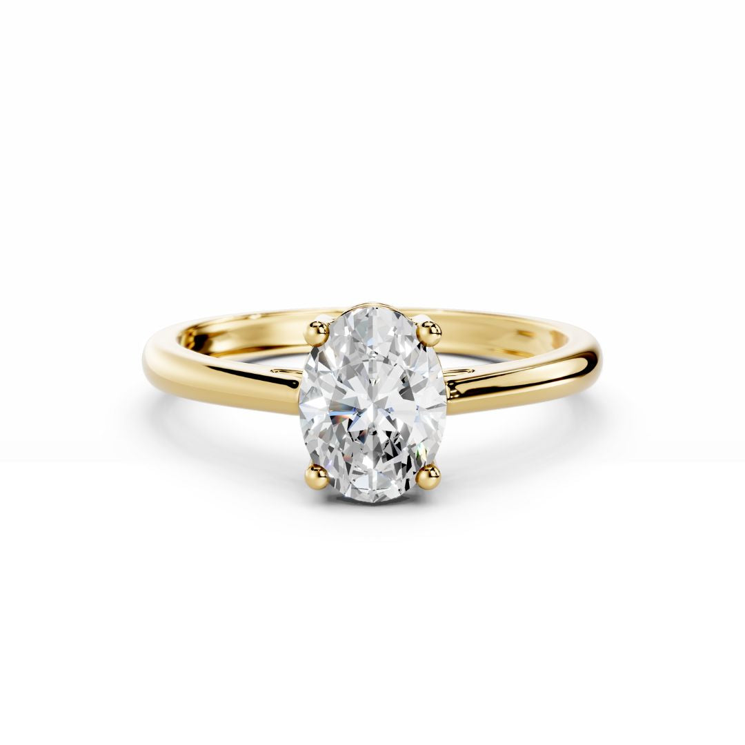 1 Carat Oval Diamond Engagement Ring 18K Gold