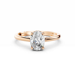 1 Carat Oval Diamond Engagement Ring 18K Rose Gold
