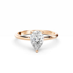 1 Carat Pear Diamond Engagement Ring 18K Rose Gold