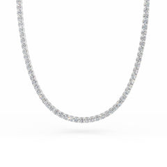 18K Gold Diamond Tennis Necklace - 3MM Diamonds -12.4 Carat Diamond