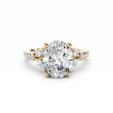 2.5 Carat Oval Diamond Engagement Ring With Side Marquise Diamonds