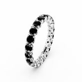 Black Diamond Eternity Ring - Round Diamond 3MM -