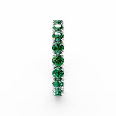 Emerald Eternity Ring - 3mm Round Emeralds -
