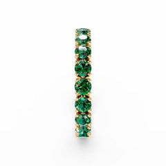Emerald Eternity Ring - 3mm Round Emeralds -