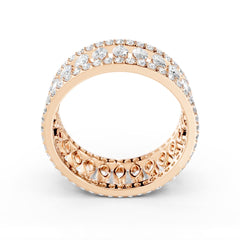 Double Row Marquise & Round Diamond Eternity Ring