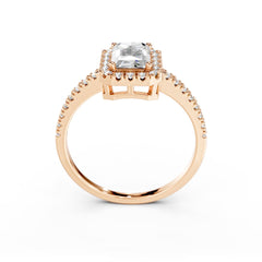 1 Carat Radiant Cut Diamond Halo Engagement Ring