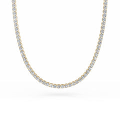 18K Gold Diamond Tennis Necklace - 3MM Diamonds -12.4 Carat Diamond