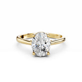 2 Carat Oval Cut Diamond Engagement Ring 18K Gold