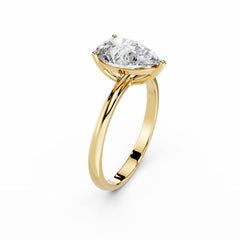 2 Carat Pear lab Grown Diamond Engagement Ring 18K Gold