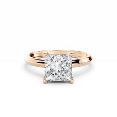 2 Carat Princess Cut Engagement Ring 18K Rose Gold