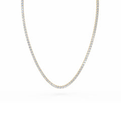 18K Gold Diamond Tennis Necklace - 2.5 MM Diamonds -8.4 Carats
