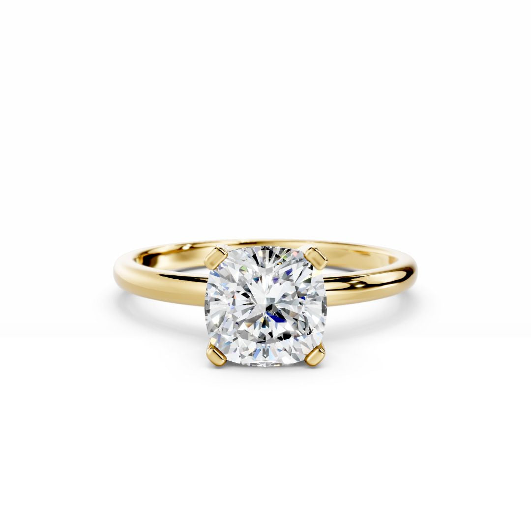 2 carat Cushion Diamond Engagement Ring 18K Gold