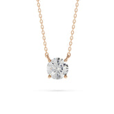 18K Gold Round Diamond Solitaire Necklace - 1 Carat