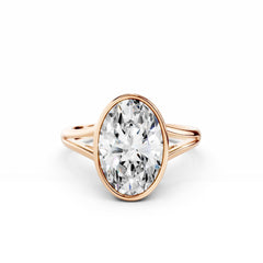 3 Carat Oval Diamond Engagement Ring V Shape Band