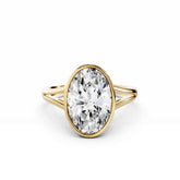 3 Carat Oval Diamond Engagement Ring V Shape Band