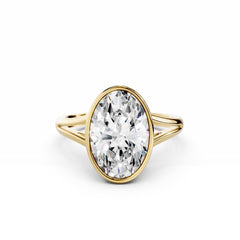 3 Carat Oval Diamond Engagement Ring V Shape Band