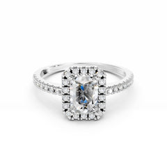 1 Carat Radiant Cut Diamond Halo Engagement Ring