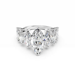 2 Carat Marquise Diamond Engagement Ring with Marquise Side Diamonds