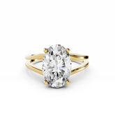 3 Carat Oval Diamond ENgagement RIng With V Shape Band