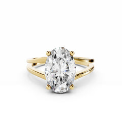 3 Carat Oval Diamond ENgagement RIng With V Shape Band