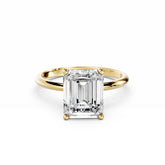 3 Carat Emerald Cut Diamond Engagement Ring 18K Gold