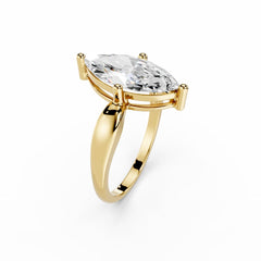 3 Carat Marquise Lab Grown Diamond Engagement Ring 18K Gold