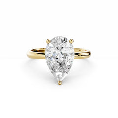 3 Carat Pear Diamond Engagement Ring 18K Gold