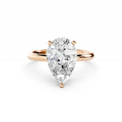 3 Carat Pear Diamond Engagement Ring 18K Rose Gold