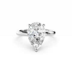 3 Carat Pear Diamond Engagement Ring 18K White Gold