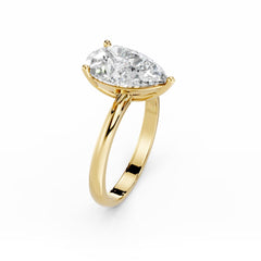 3 Carat Pear Lab Grown Diamond Engagement Ring 18K Gold