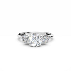 3 Carat Diamond Three Round Stone Engagement Ring